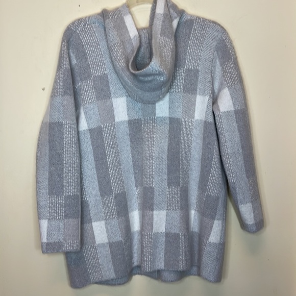 Soft Surroundings Plaid First Fall Hood Sweater Coat - Picture 3 of 13